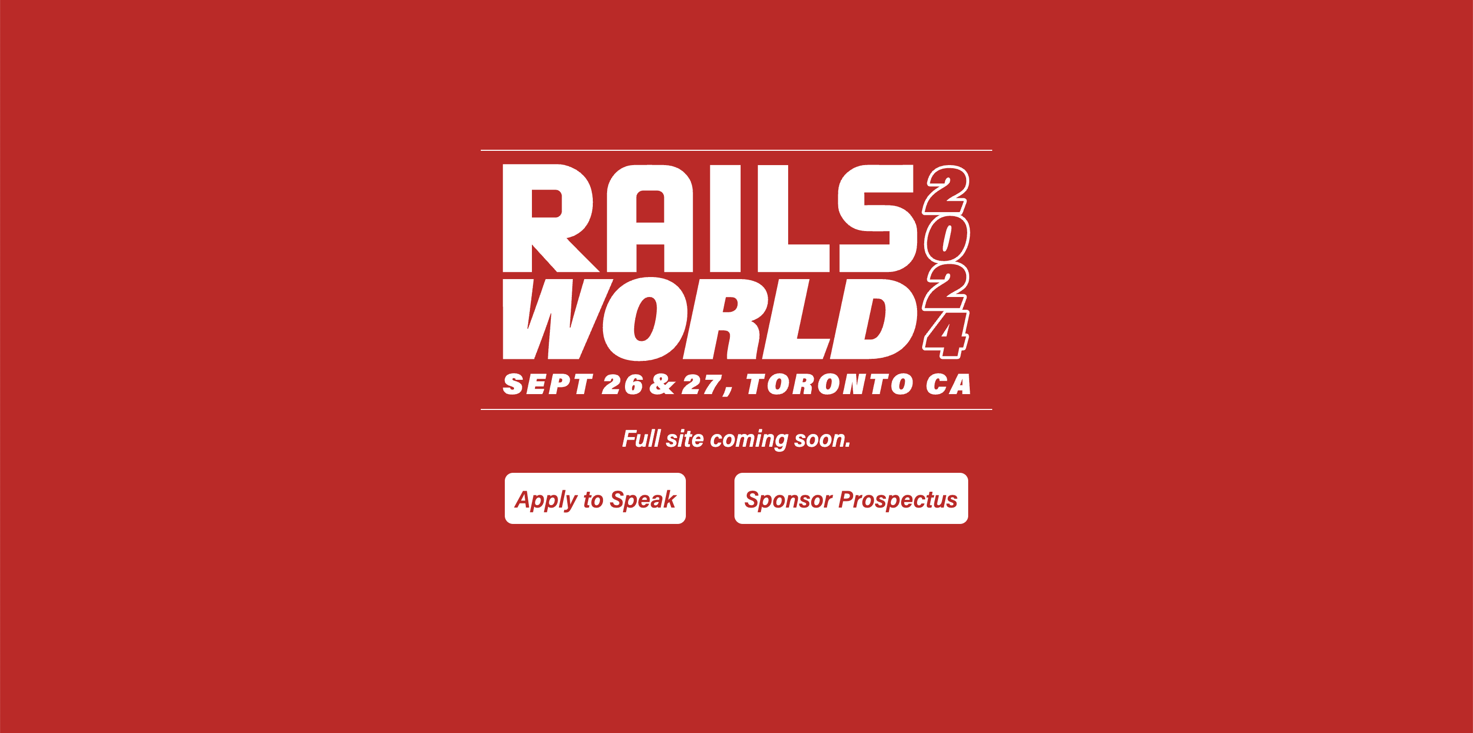 landing page for Rails World 2024